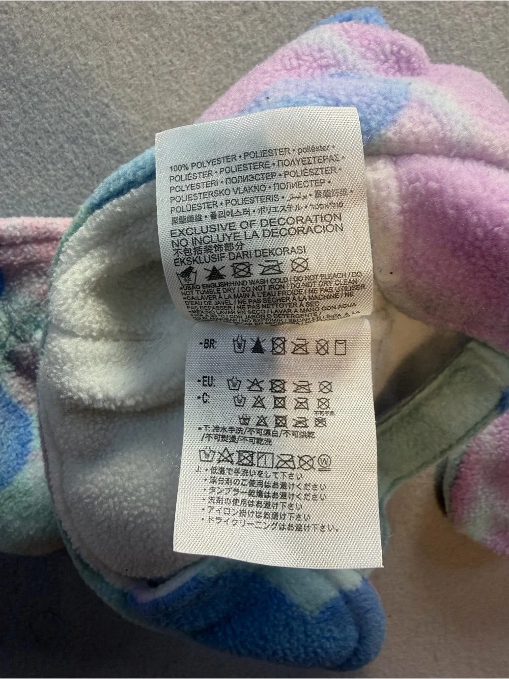 Nike Infant Baby Tie Dye Fleece Trapper Hat & Mittens Set Pastel Swoosh